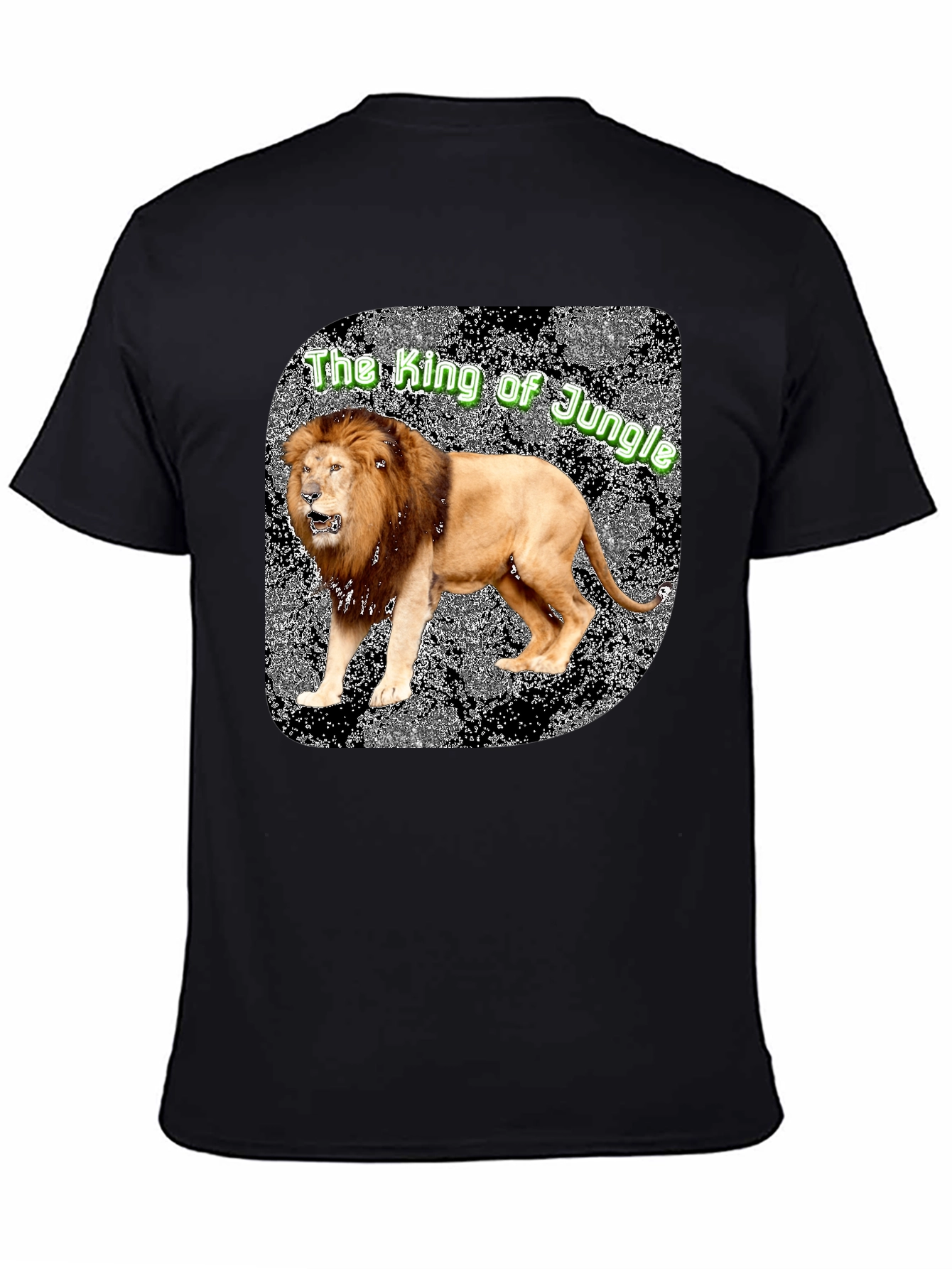 Lion King of the Jungle Graphic Tee - Black
