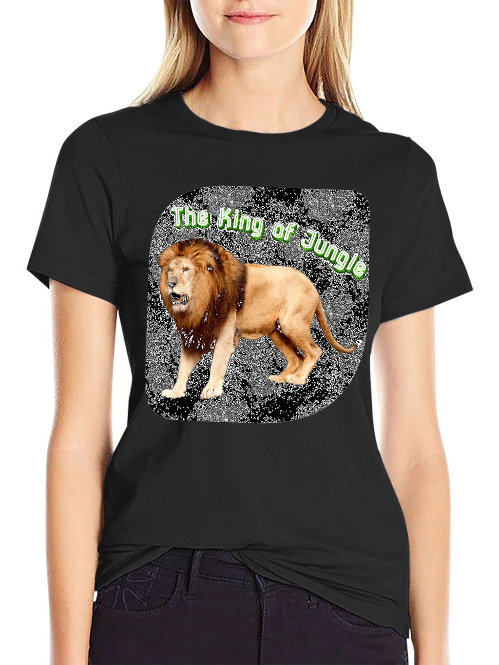 Lion King of the Jungle Graphic Tee - Black