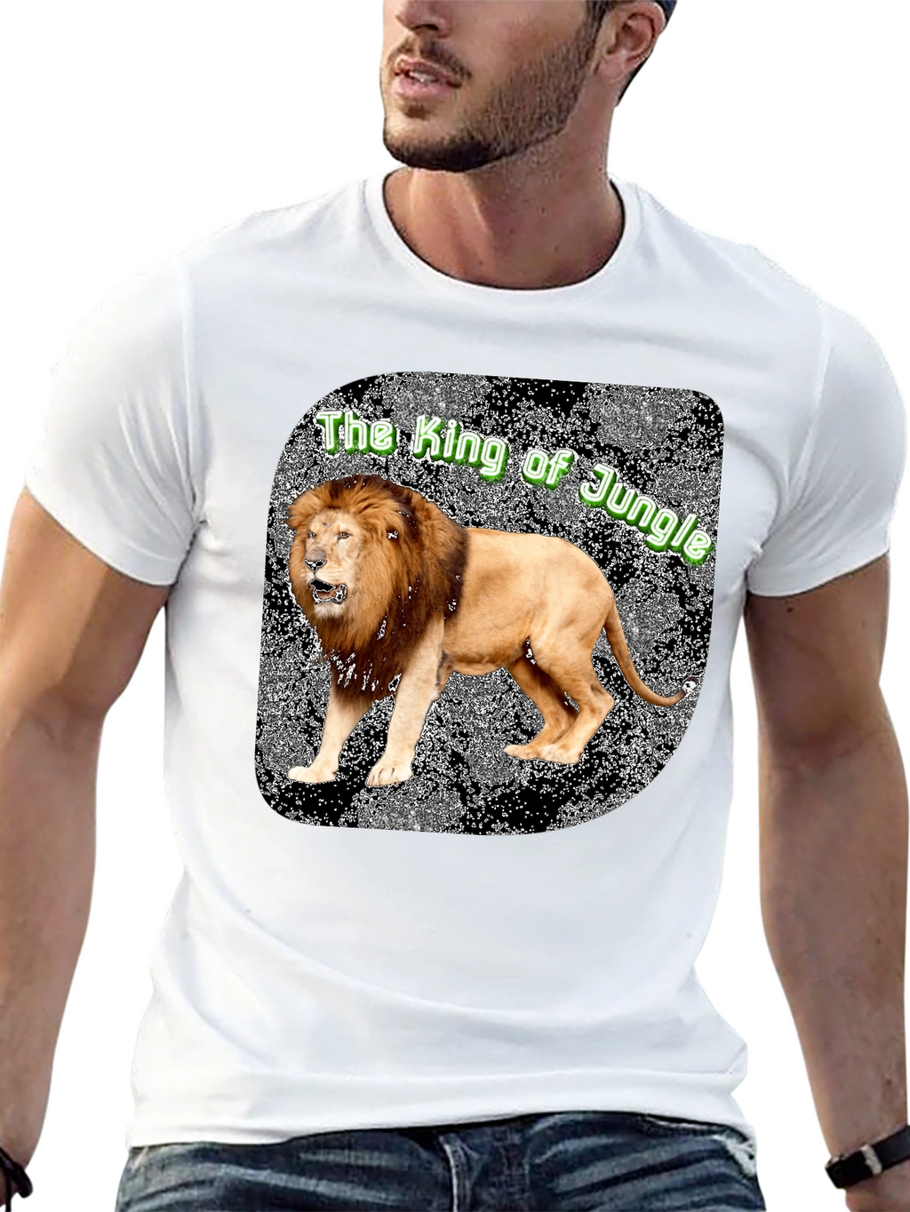 Lion King of the Jungle Graphic Tee - Black