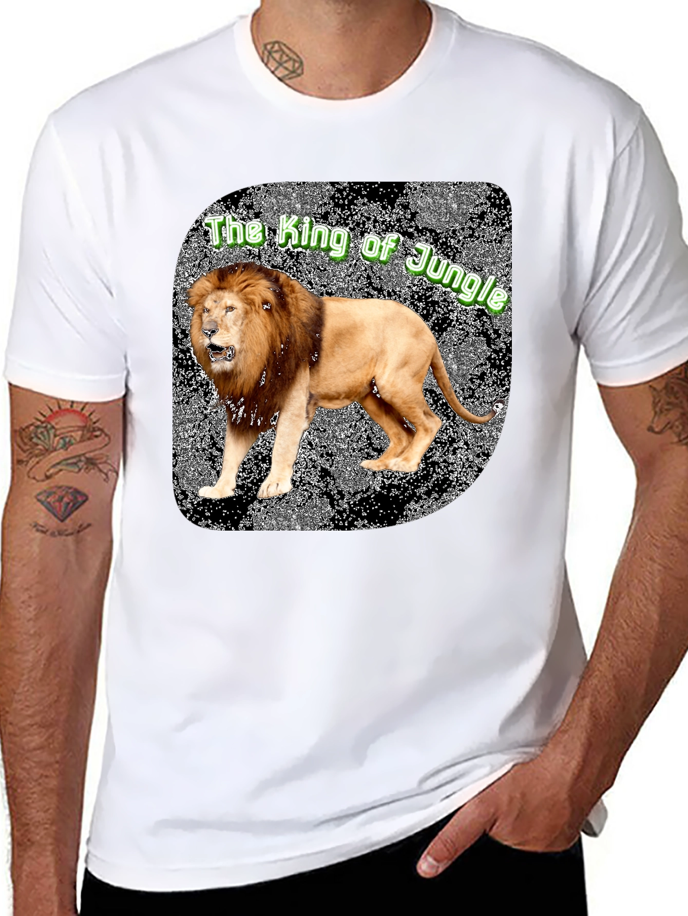 Lion King of the Jungle Graphic Tee - Black