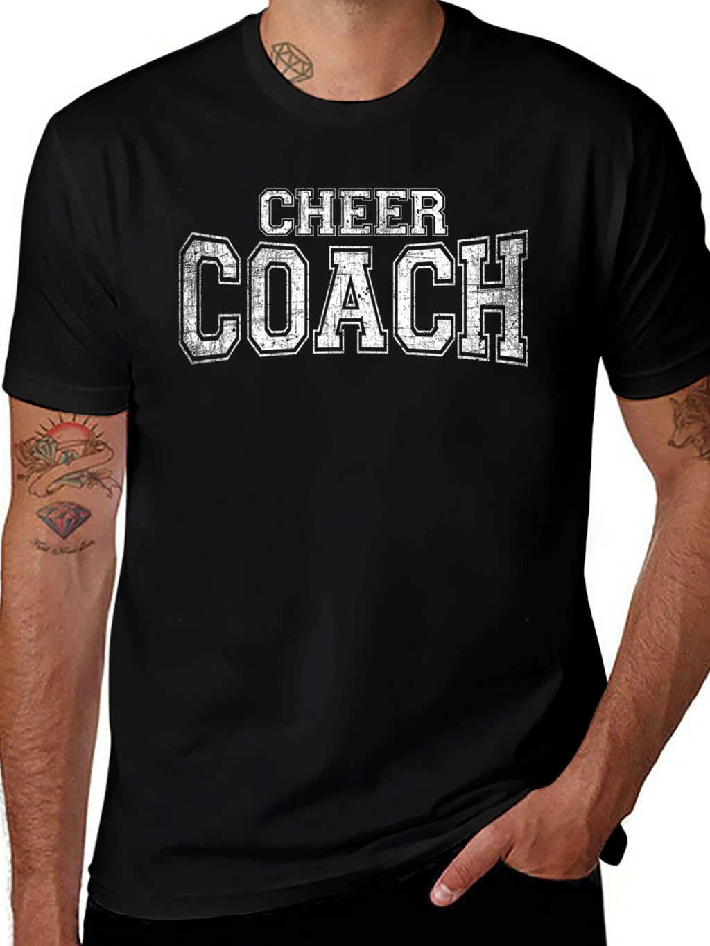 Cheer Coach T-Shirt - Black Cotton Blend