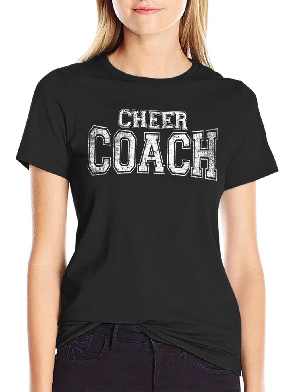 Cheer Coach T-Shirt - Black Cotton Blend
