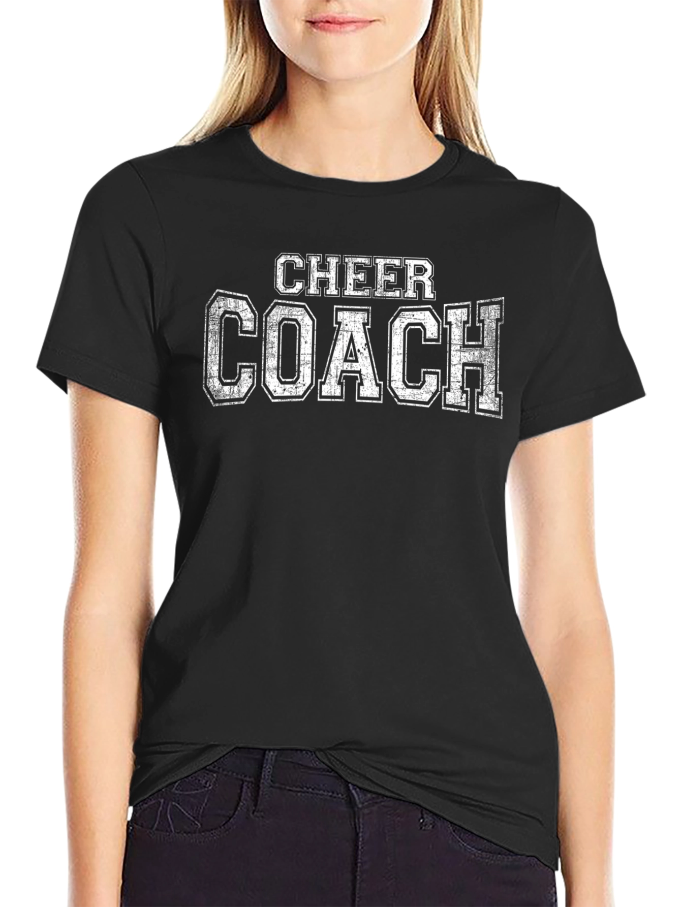 Cheer Coach T-Shirt - Black Cotton Blend
