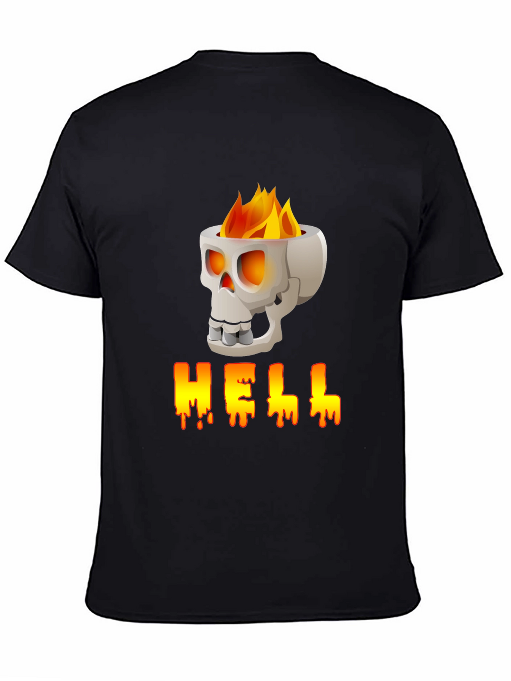 Skull HELL Graphic Print T-Shirt