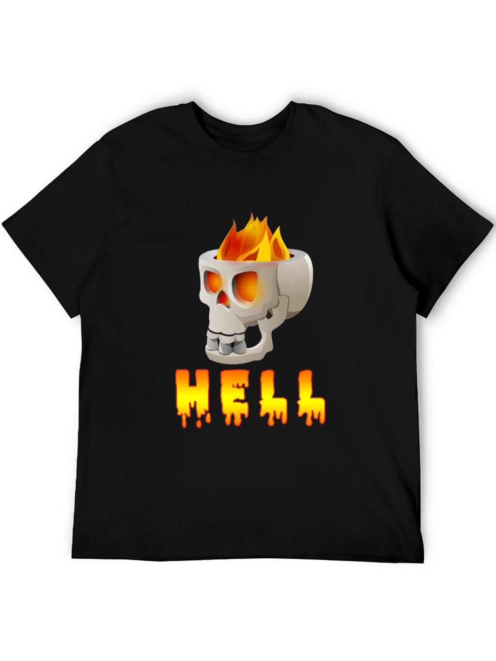 Skull HELL Graphic Print T-Shirt