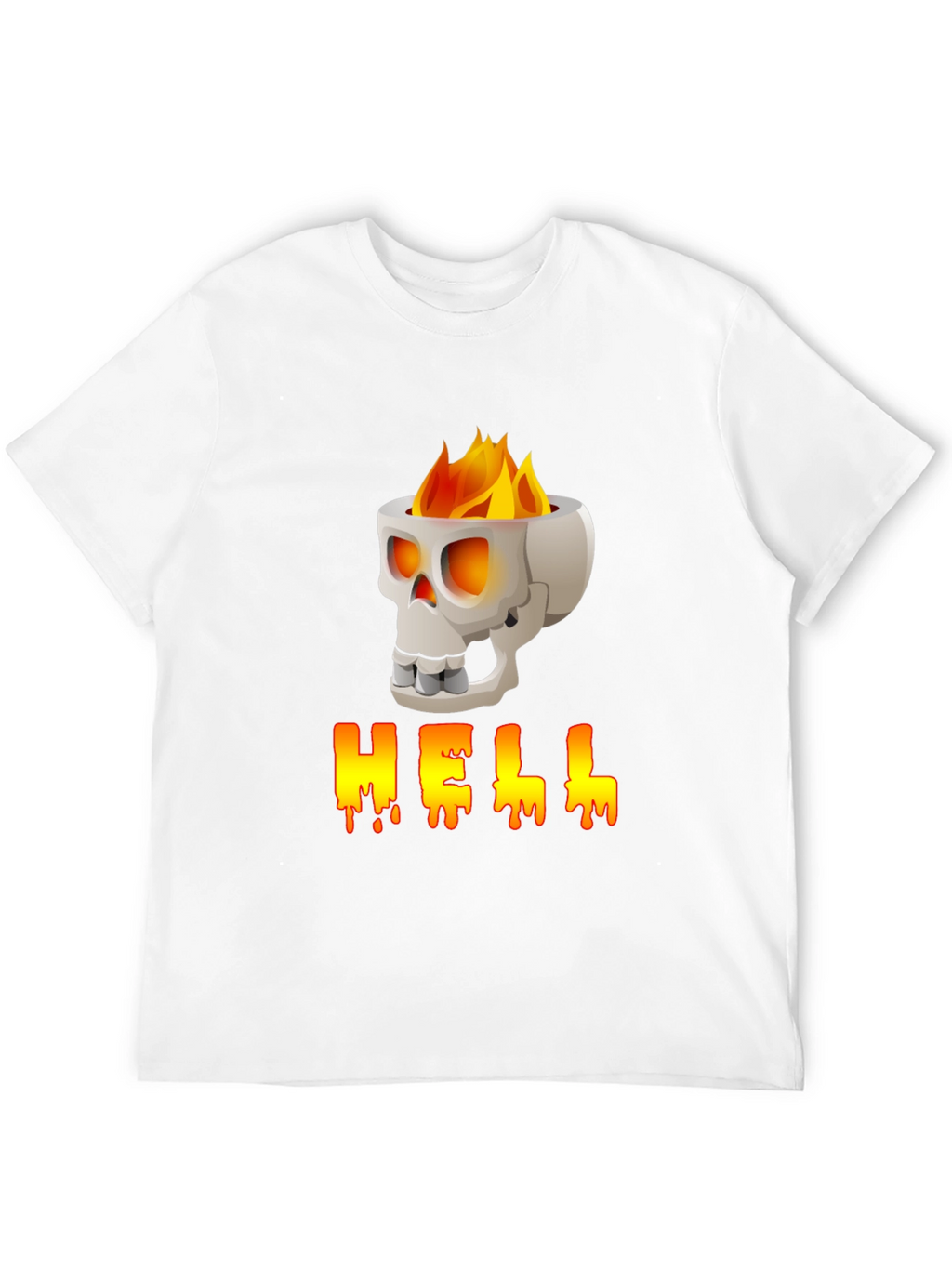 Skull HELL Graphic Print T-Shirt