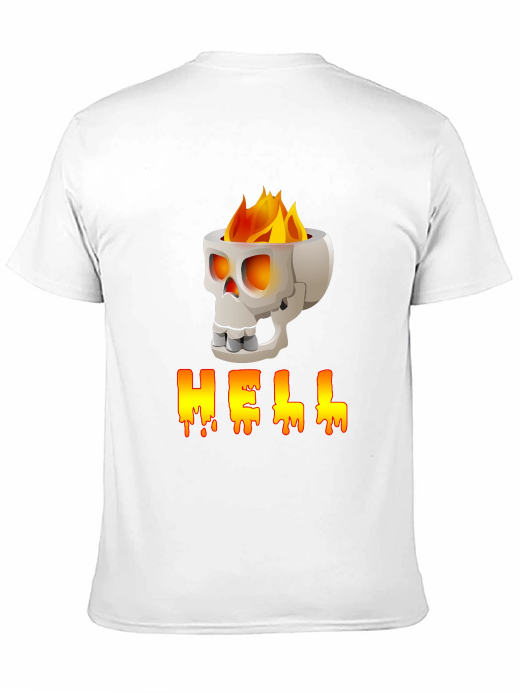 Skull HELL Graphic Print T-Shirt