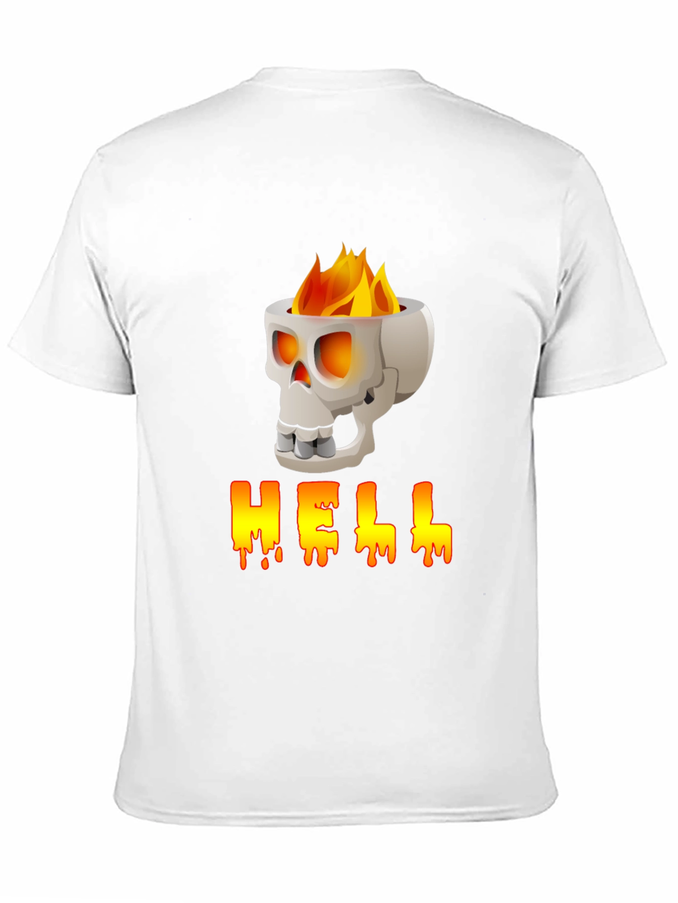 Skull HELL Graphic Print T-Shirt