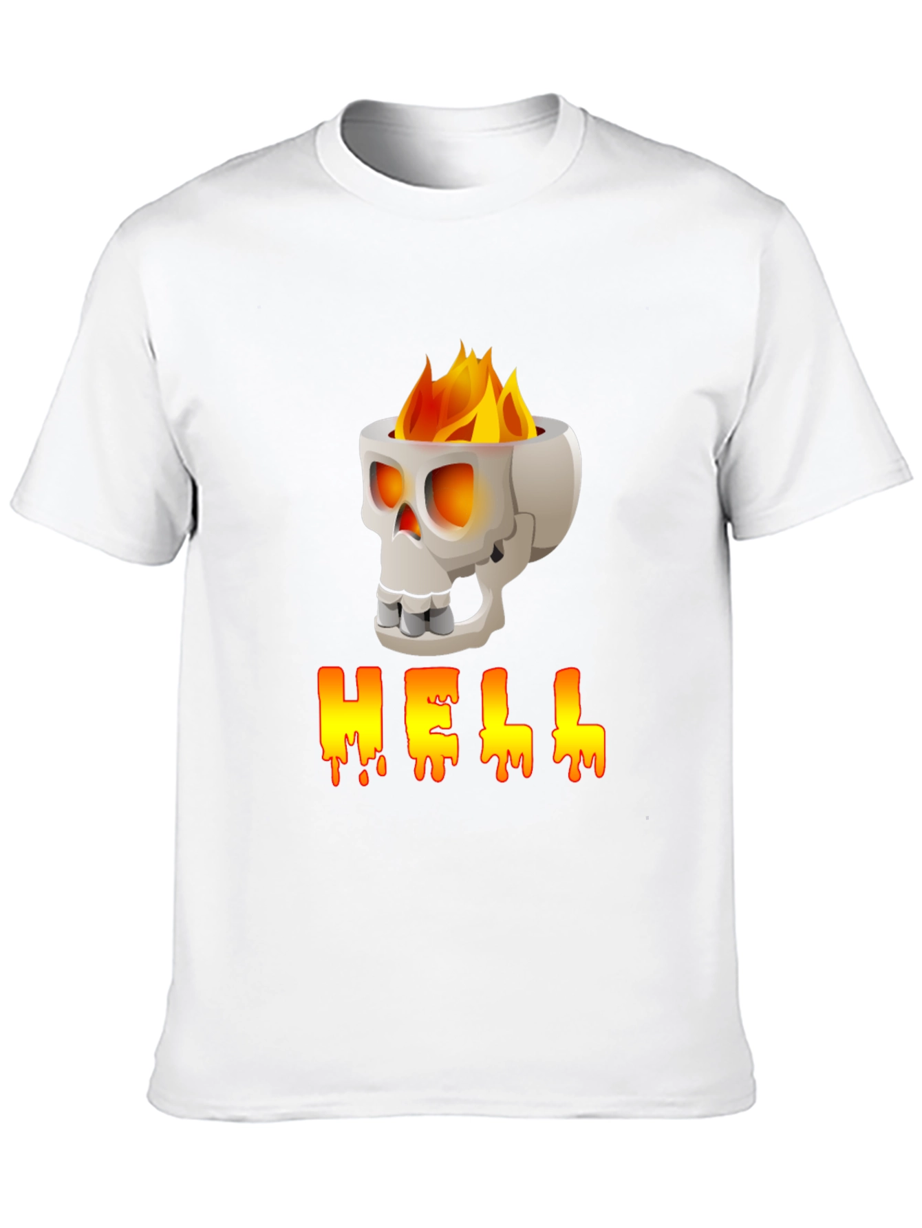 Skull HELL Graphic Print T-Shirt