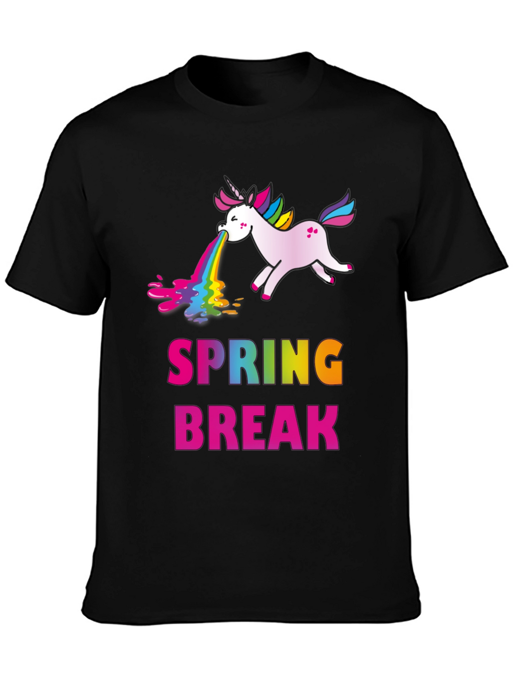 Spring Break Unicorn Puke Rainbow T-Shirt
