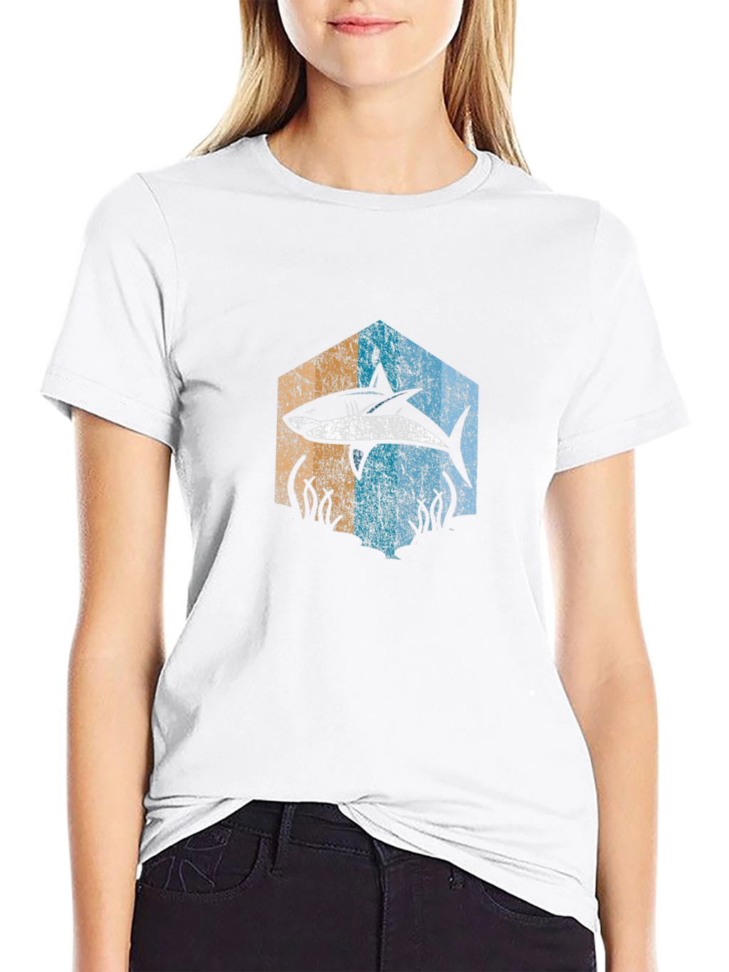 Retro Shark Graphic Tee - Ocean Lover Shirt
