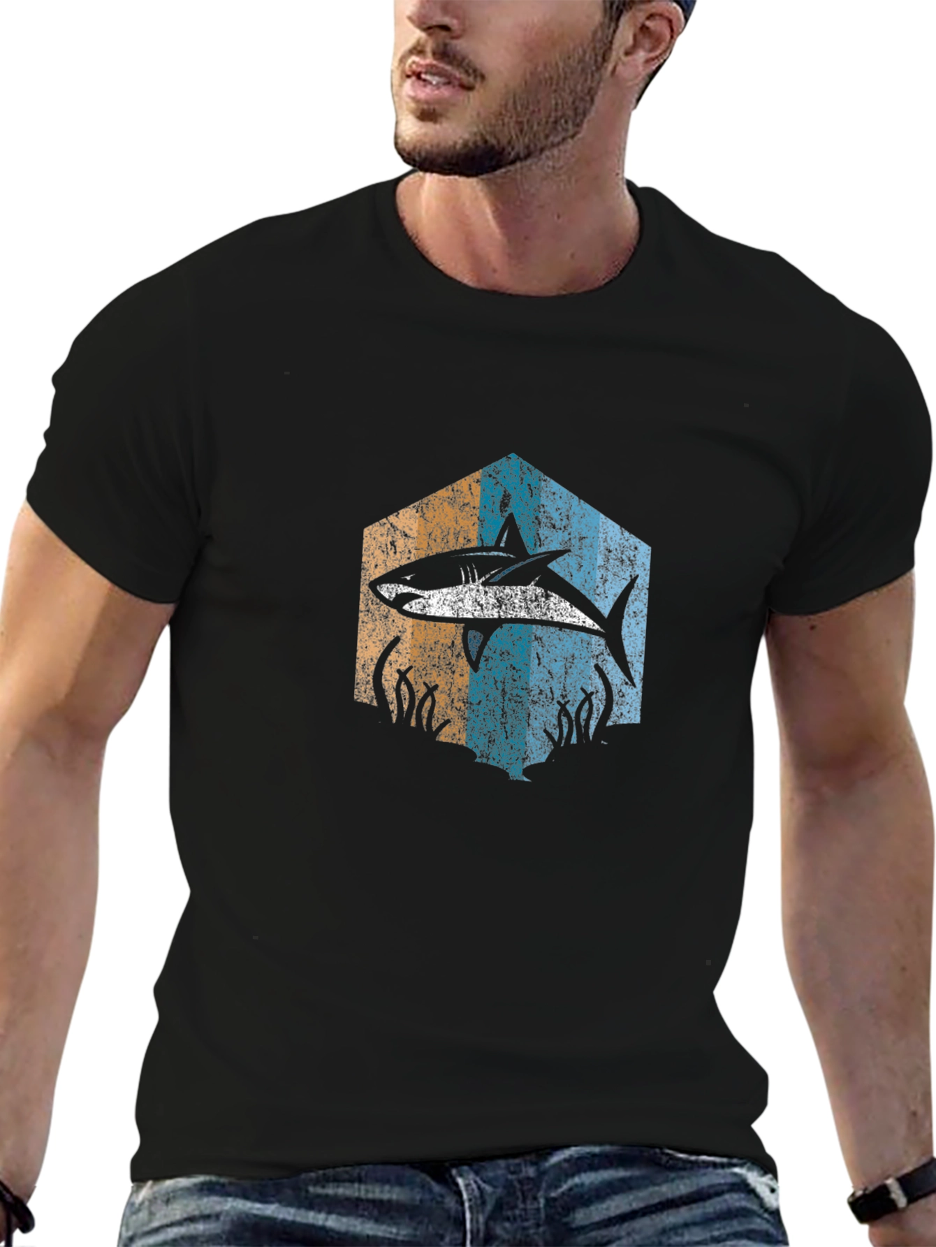 Retro Shark Graphic Tee - Ocean Lover Shirt