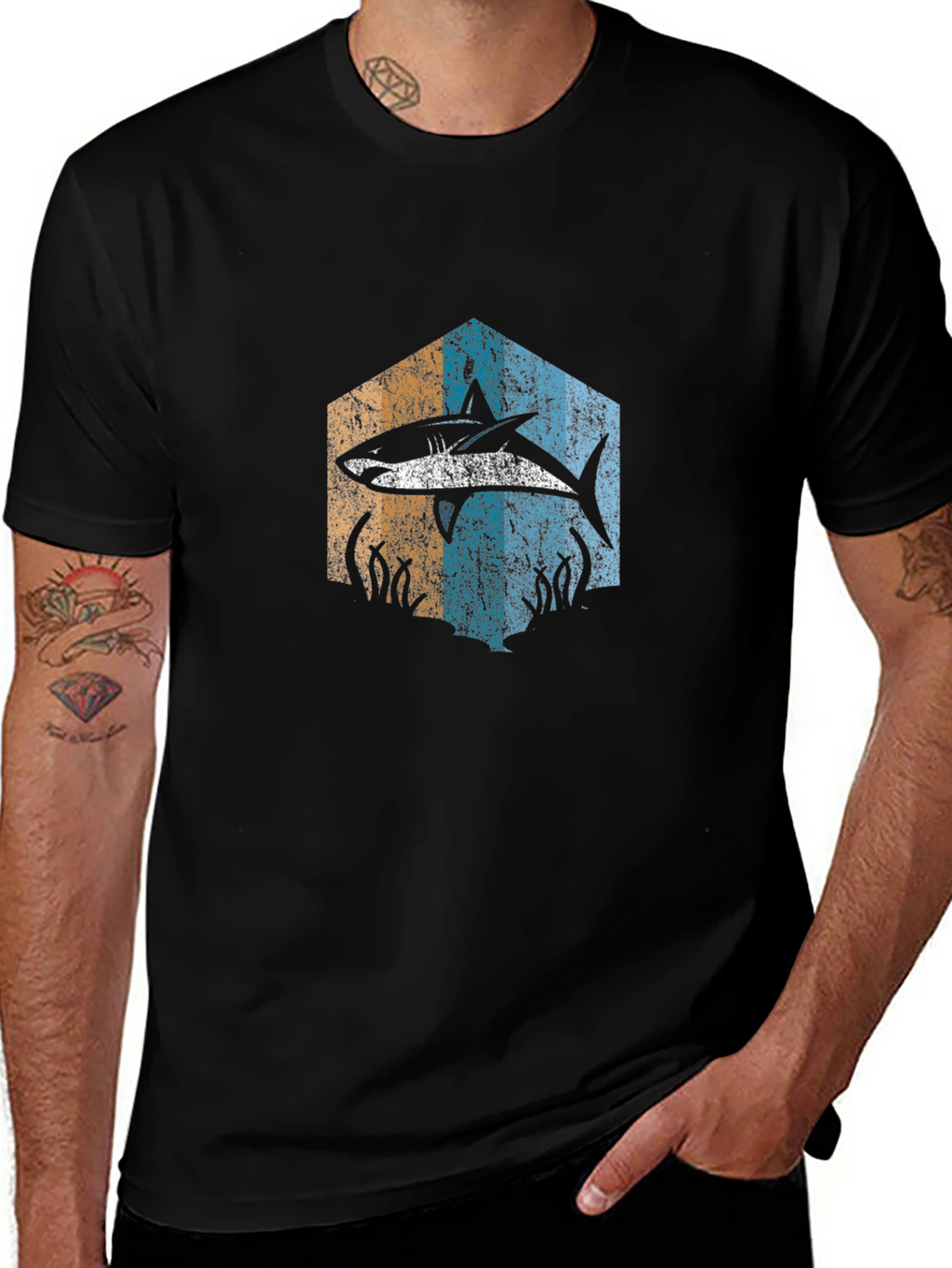 Retro Shark Graphic Tee - Ocean Lover Shirt