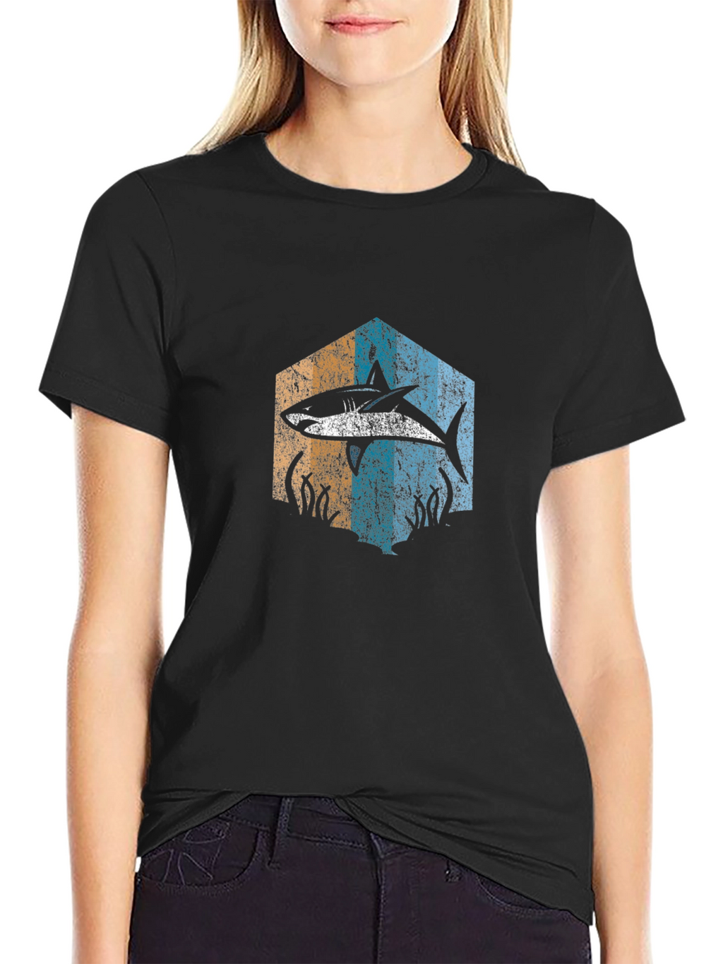 Retro Shark Graphic Tee - Ocean Lover Shirt