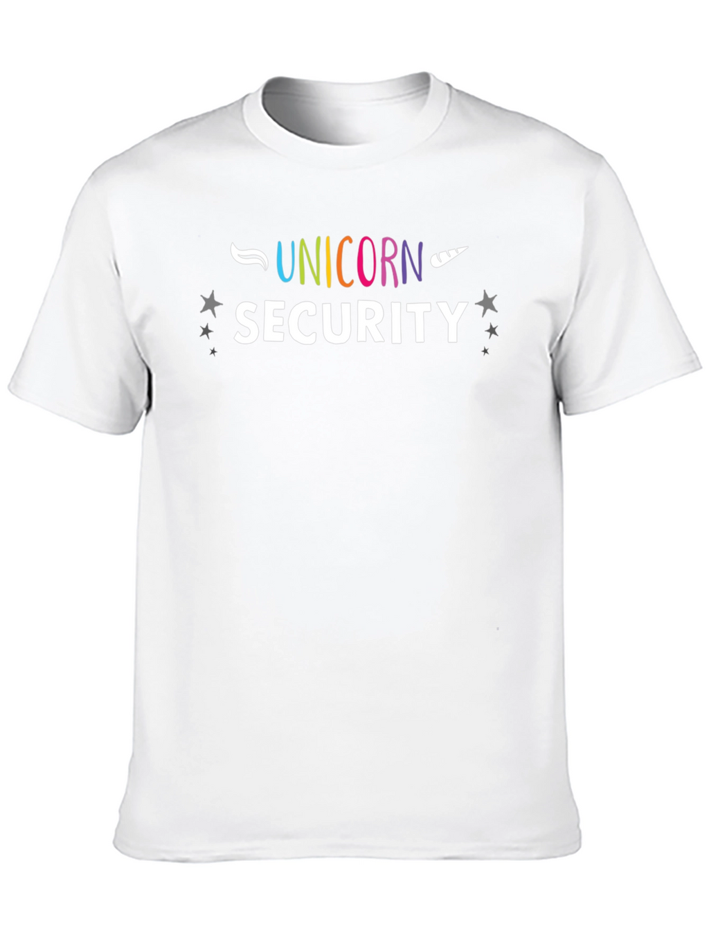 Unicorn Security Graphic Print Black T-Shirt