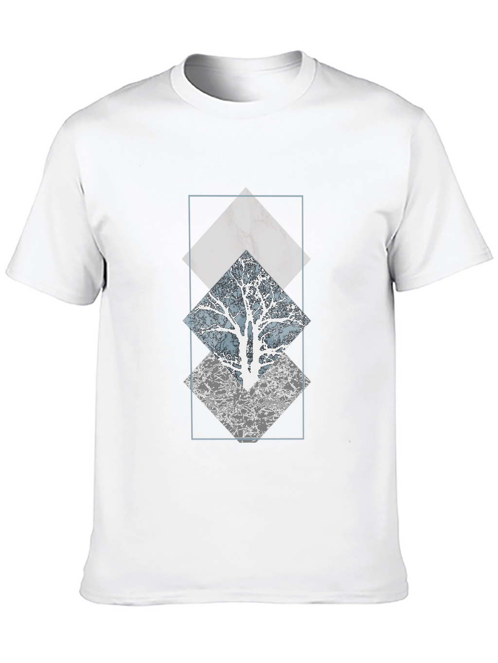 Geometric Tree Graphic Tee - Modern Style