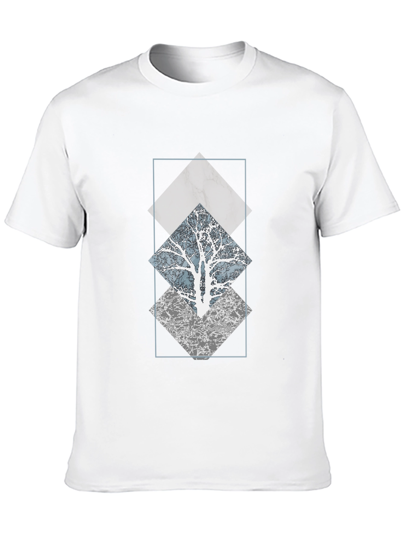 Geometric Tree Graphic Tee - Modern Style
