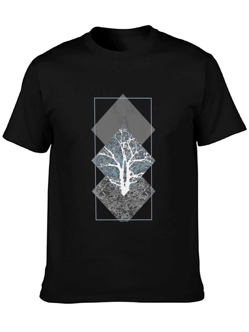 Geometric Tree Graphic Tee - Modern Style