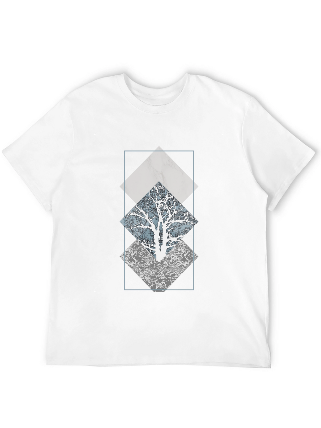Geometric Tree Graphic Tee - Modern Style