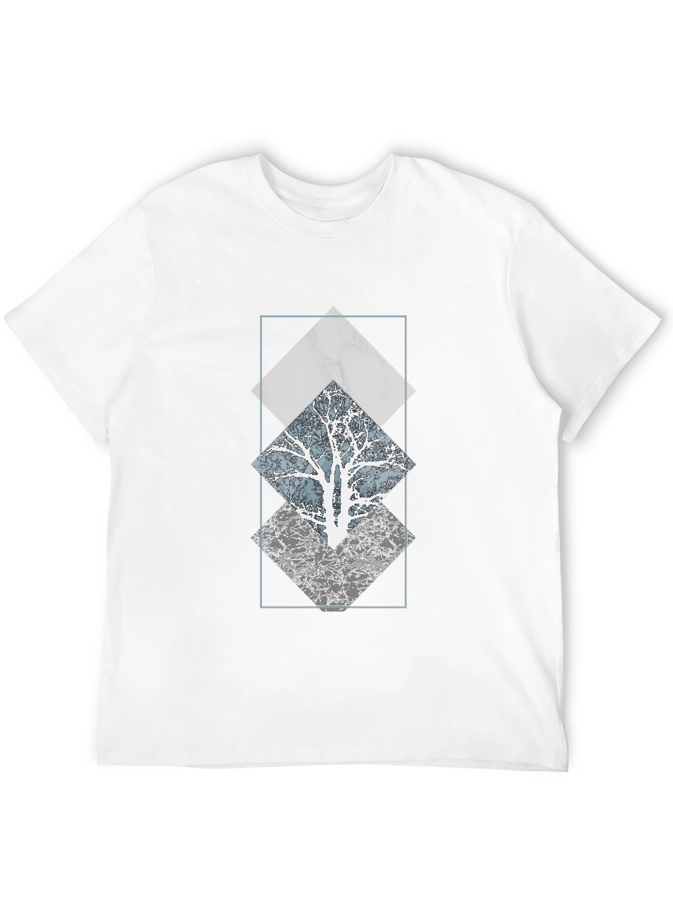 Geometric Tree Graphic Tee - Modern Style