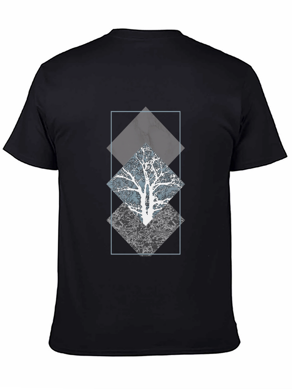Geometric Tree Graphic Tee - Modern Style