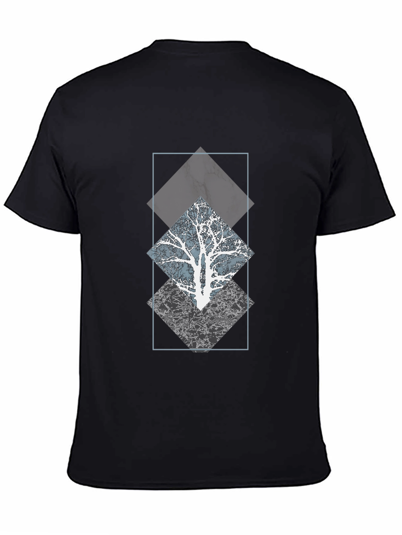 Geometric Tree Graphic Tee - Modern Style