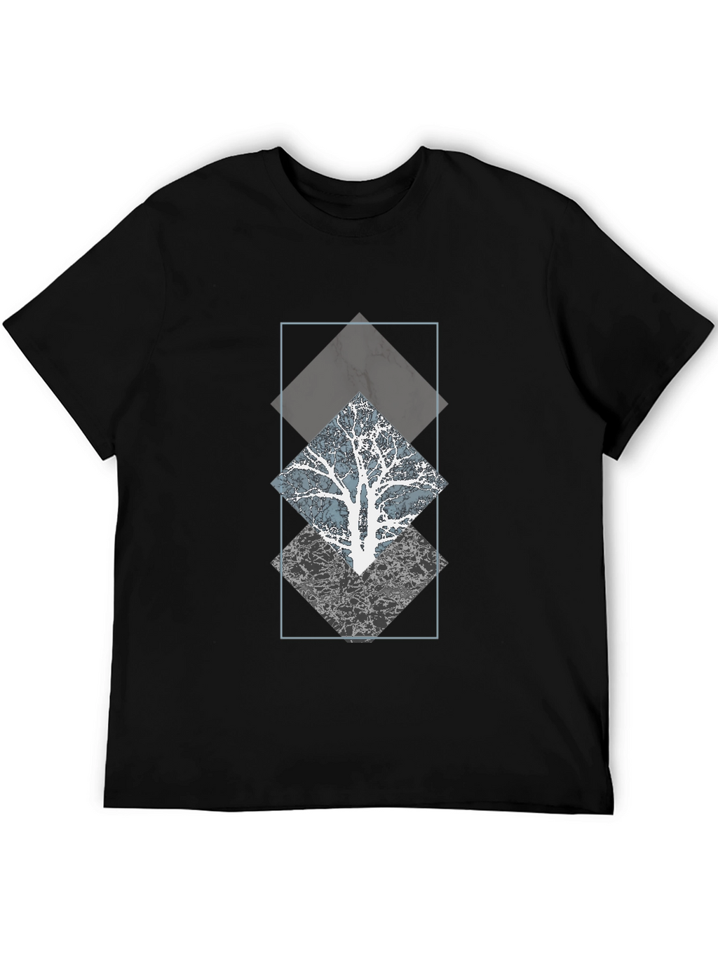 Geometric Tree Graphic Tee - Modern Style