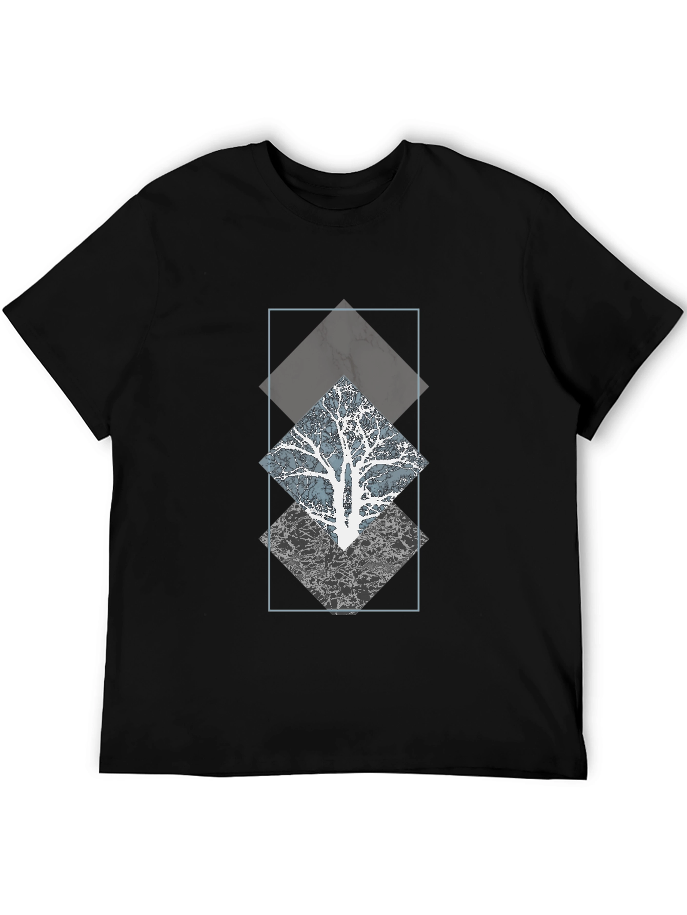 Geometric Tree Graphic Tee - Modern Style