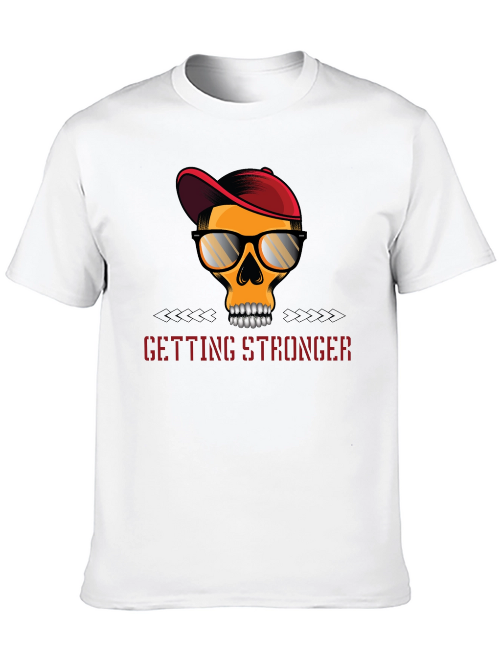 Edgy Skull Graphic T-Shirt - Getting Stronger