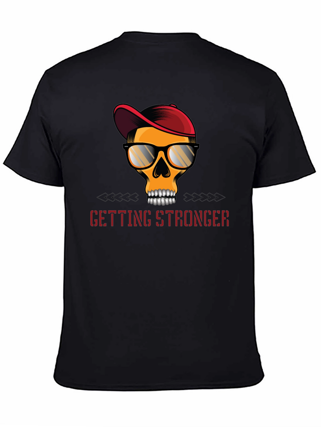 Edgy Skull Graphic T-Shirt - Getting Stronger