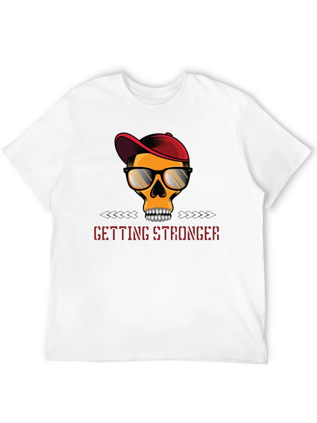 Edgy Skull Graphic T-Shirt - Getting Stronger