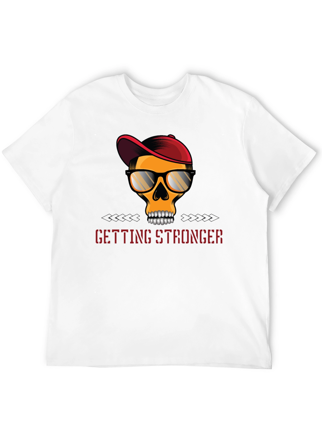Edgy Skull Graphic T-Shirt - Getting Stronger
