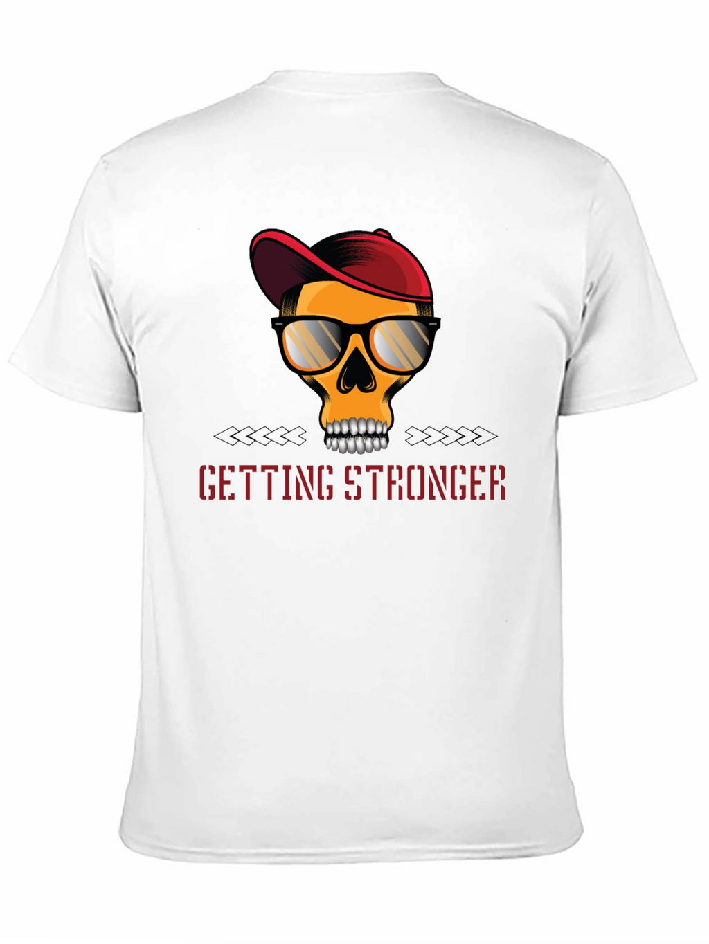 Edgy Skull Graphic T-Shirt - Getting Stronger