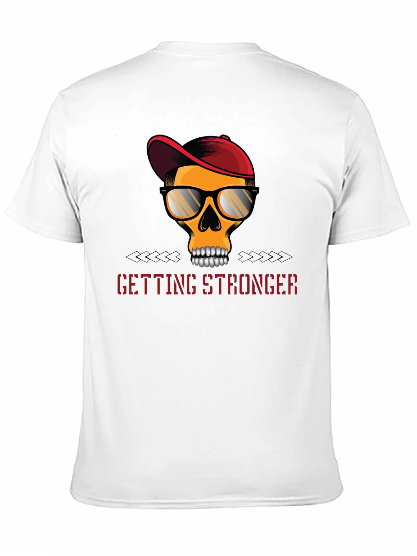 Edgy Skull Graphic T-Shirt - Getting Stronger