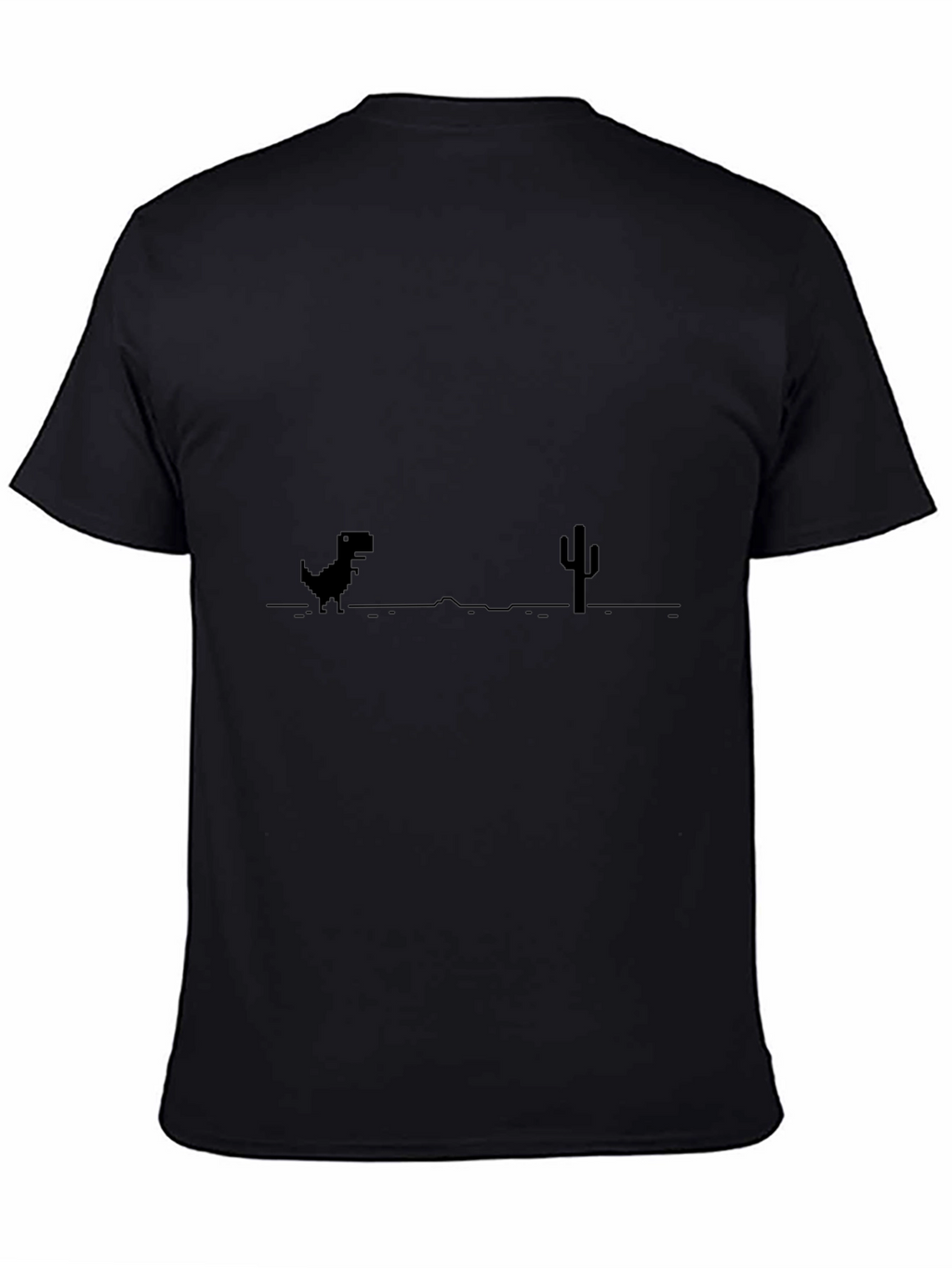 Retro Dino Game Black T-Shirt