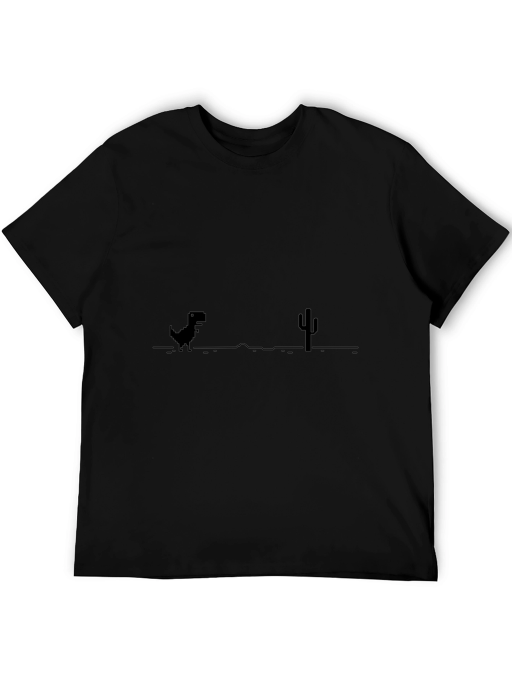 Retro Dino Game Black T-Shirt