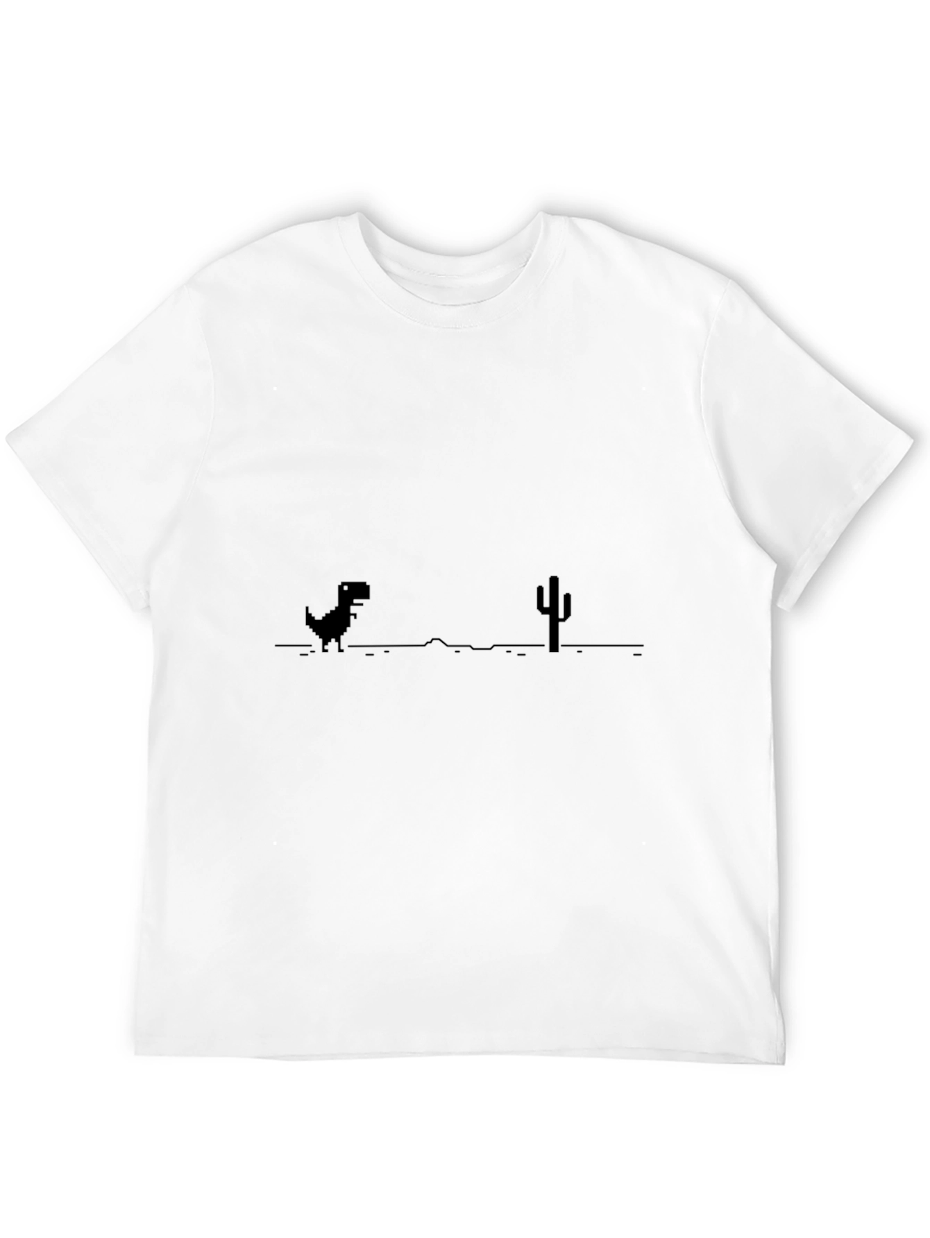 Retro Dino Game Black T-Shirt