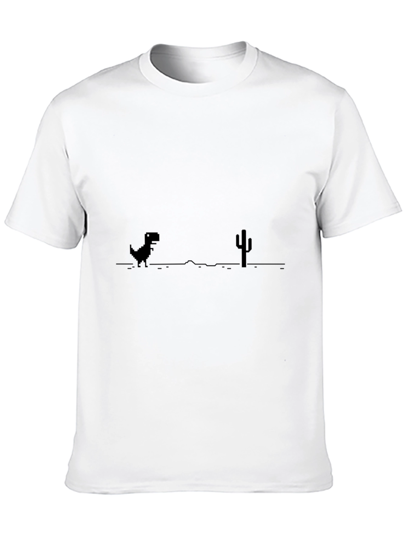 Retro Dino Game Black T-Shirt
