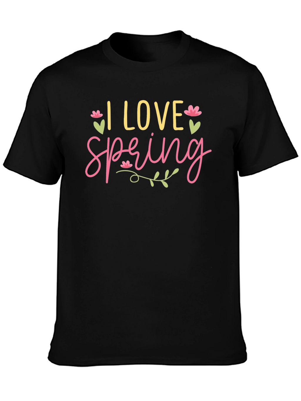 I Love Spring Graphic Tee - Black