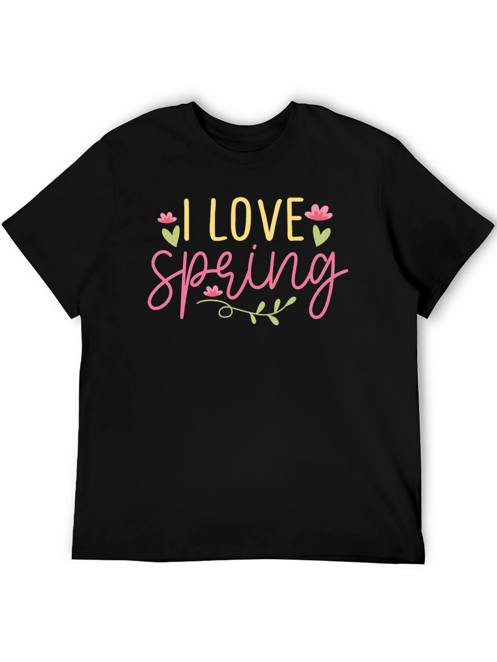 I Love Spring Graphic Tee - Black