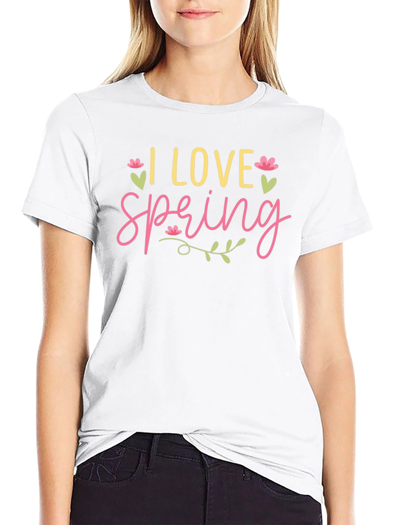 I Love Spring Graphic Tee - Black