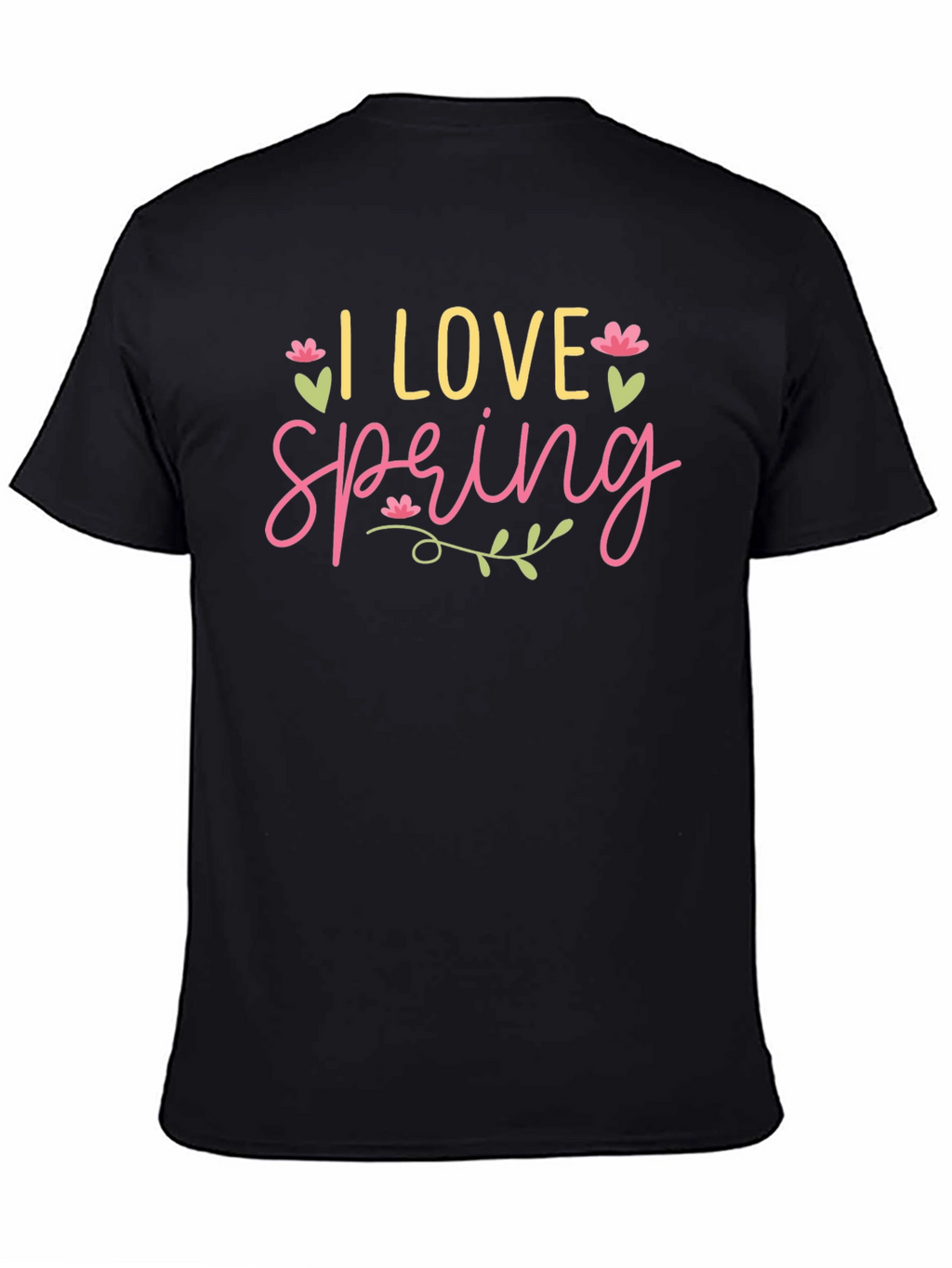 I Love Spring Graphic Tee - Black