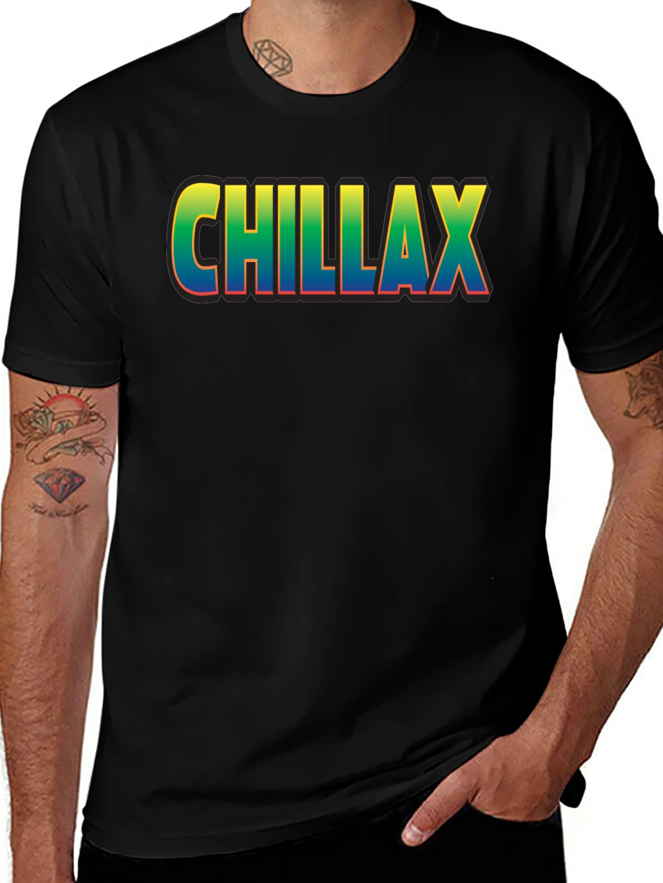 Chillax Graphic Print Crew Neck T-Shirt