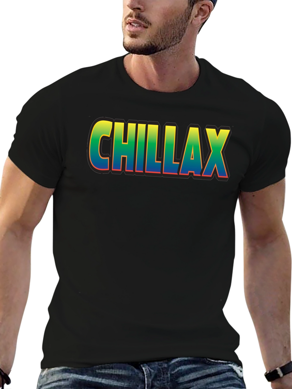 Chillax Graphic Print Crew Neck T-Shirt