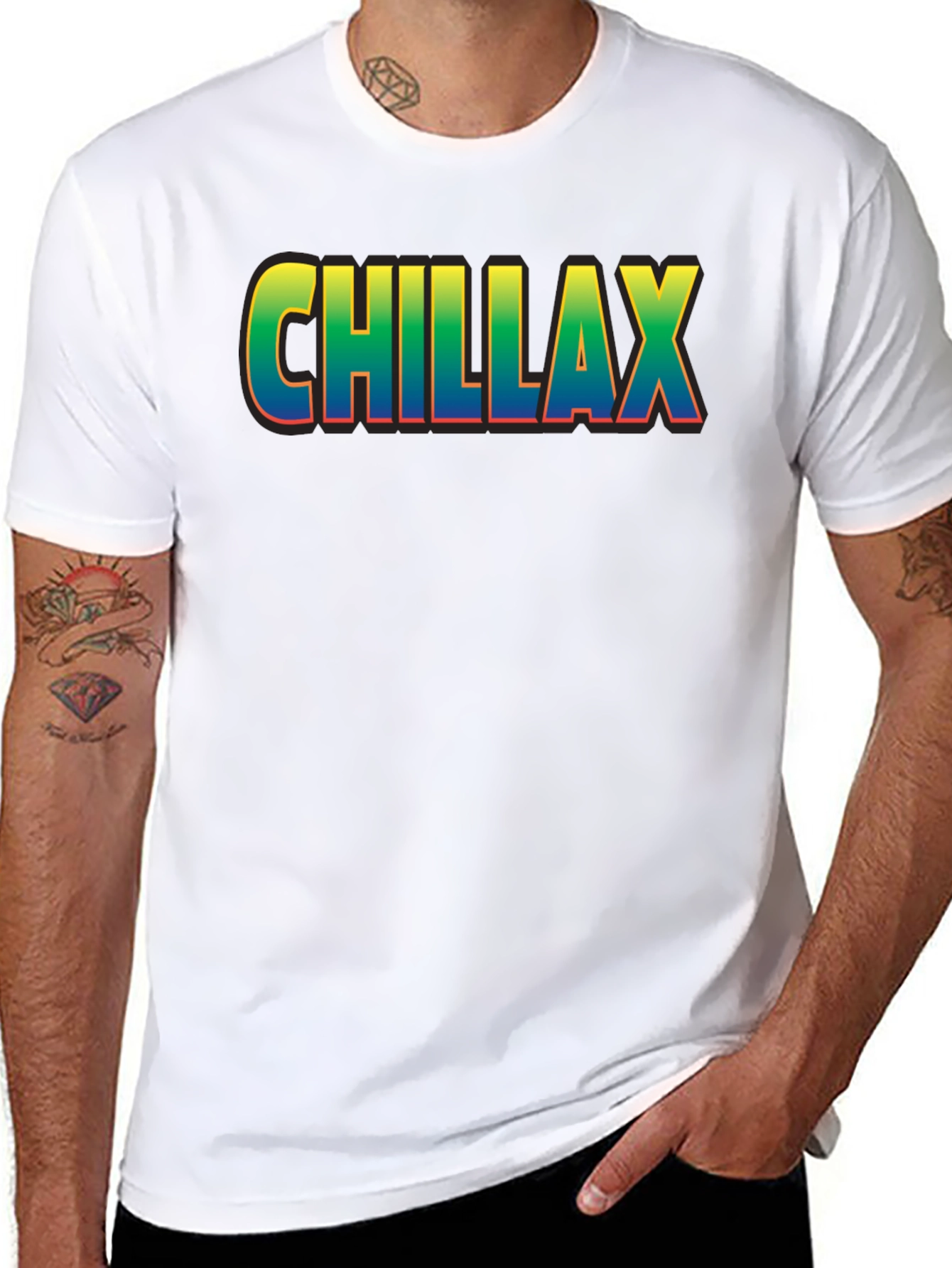 Chillax Graphic Print Crew Neck T-Shirt