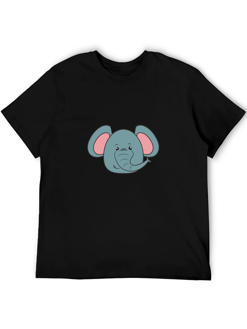 Elephant Graphic Print Black T-Shirt