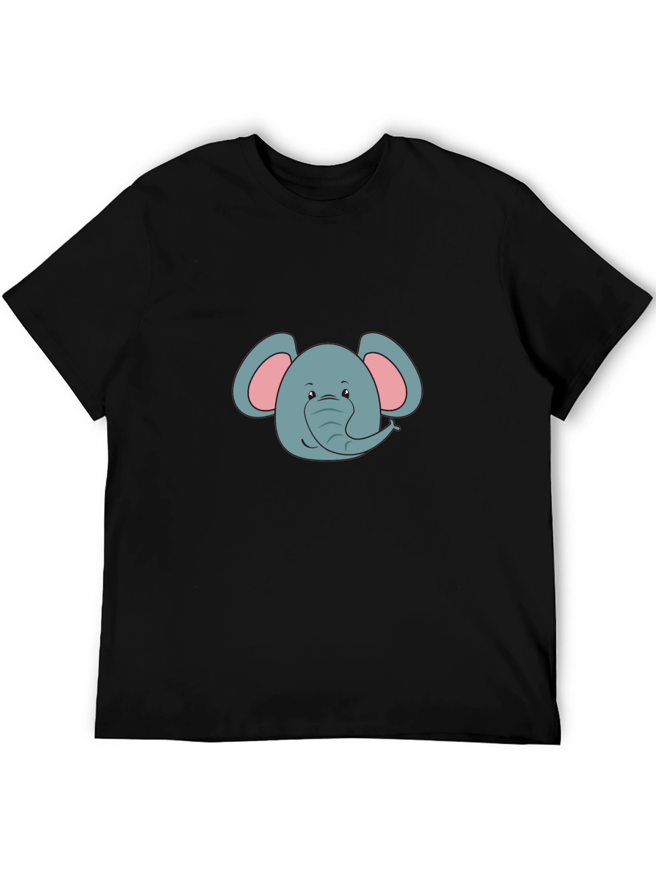 Elephant Graphic Print Black T-Shirt