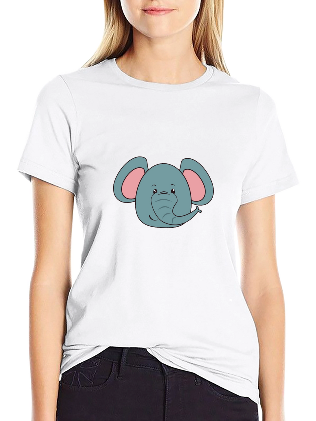 Elephant Graphic Print Black T-Shirt