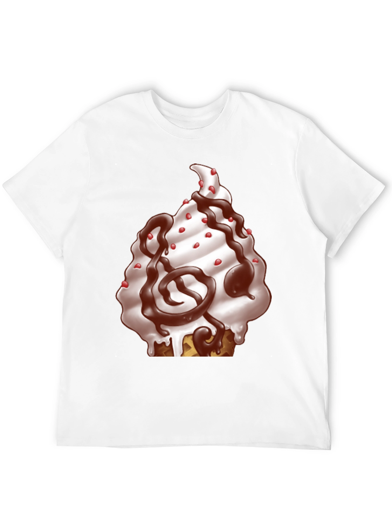 Ice Cream Cone Graphic T-Shirt - Black Cotton Tee