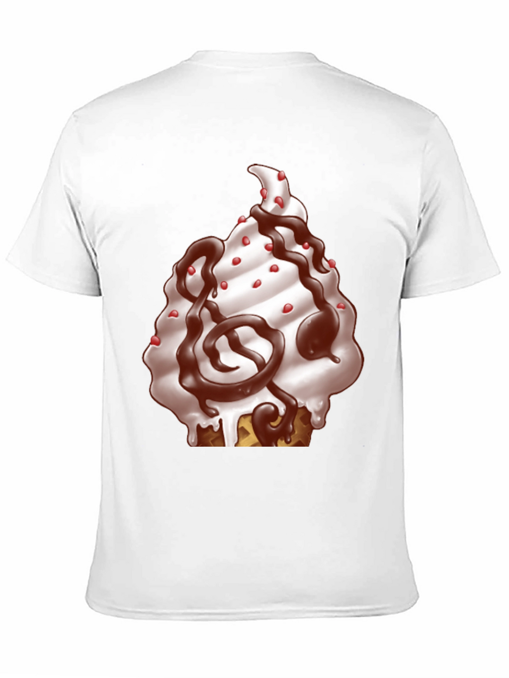 Ice Cream Cone Graphic T-Shirt - Black Cotton Tee